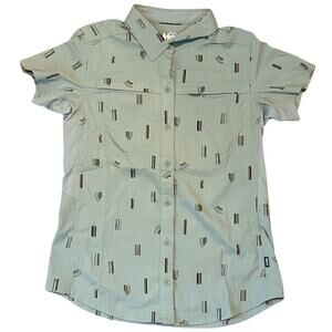 REI Co-op Women’s XS Green Button Down Hiking Shirt Vented Pockets